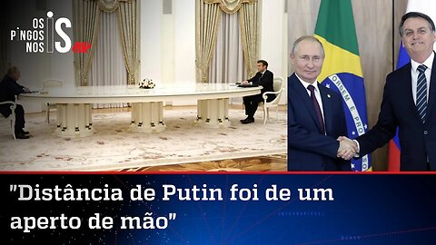 Bolsonaro comenta "distância" entre ele e Putin e fala sobre foto de Macron na mesa