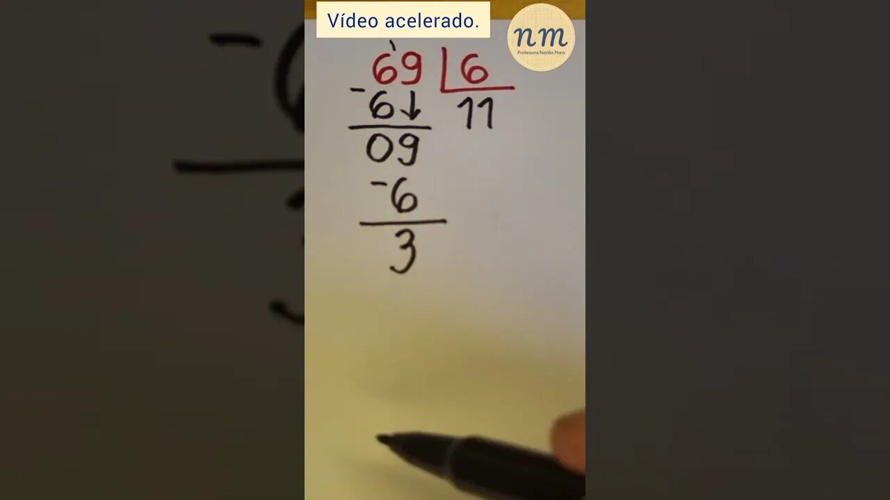 Como fazer uma divisão não exata ter resto zero? | 69 dividido por 6 #maths