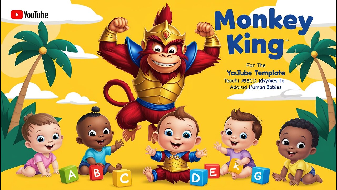 Monkey King Teaching ABC nursery rhymes to kids