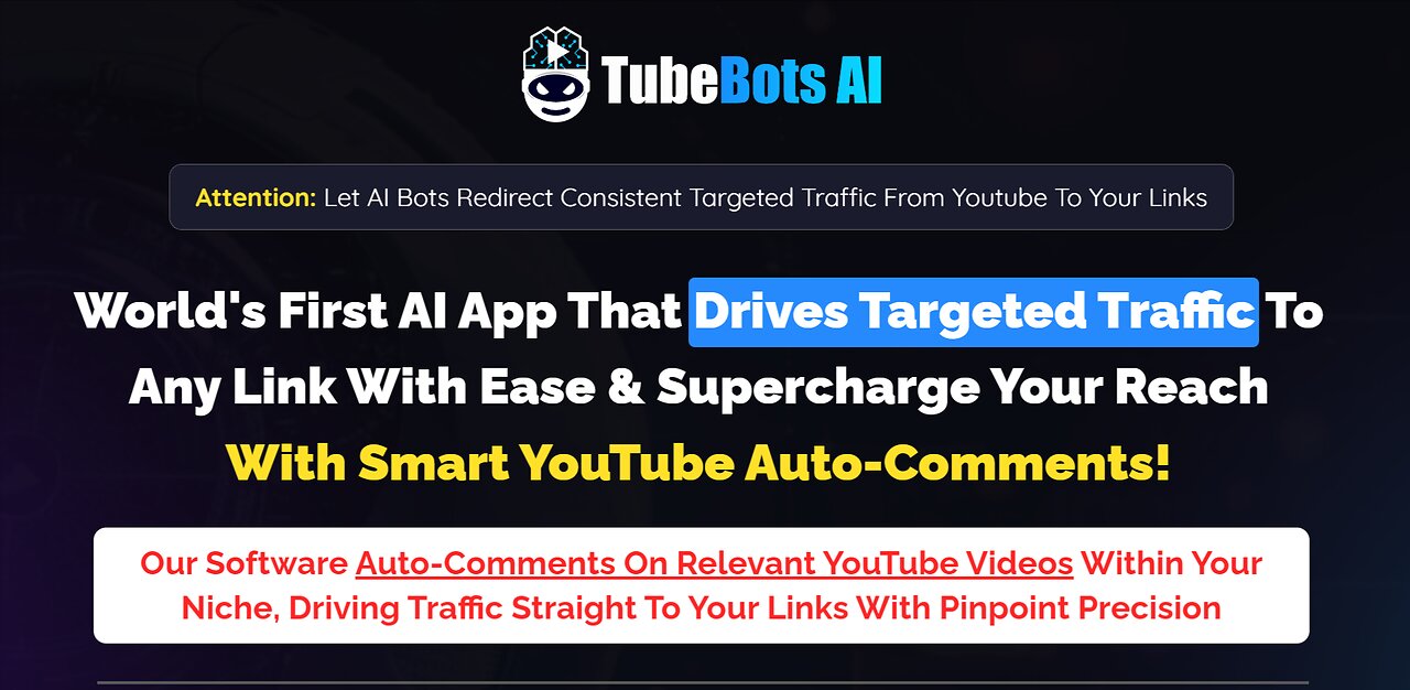 TubeBots AI Demo: Drive targeted YouTube traffic to any link with smart auto-comments