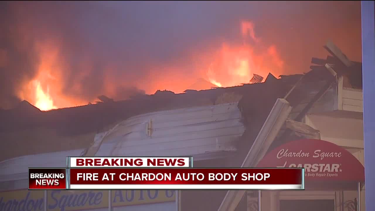 Fire at Chardon auto body shop