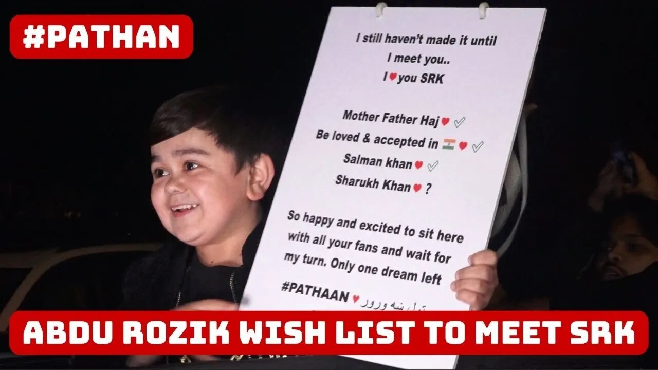 Abdu Rozik Wish List to meet #srk #pathanmovie