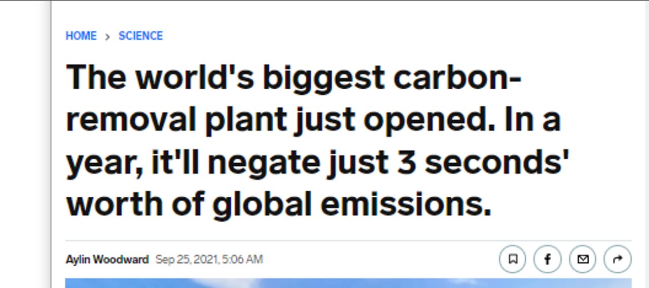 CARBON REMOVAL COSTS BILLIONS YET BARELY TAKES CARBON OUT OF ATMOSPHERE