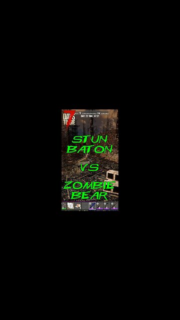 7 Days to Die #Shorts Stun Baton vs Zombie Bear