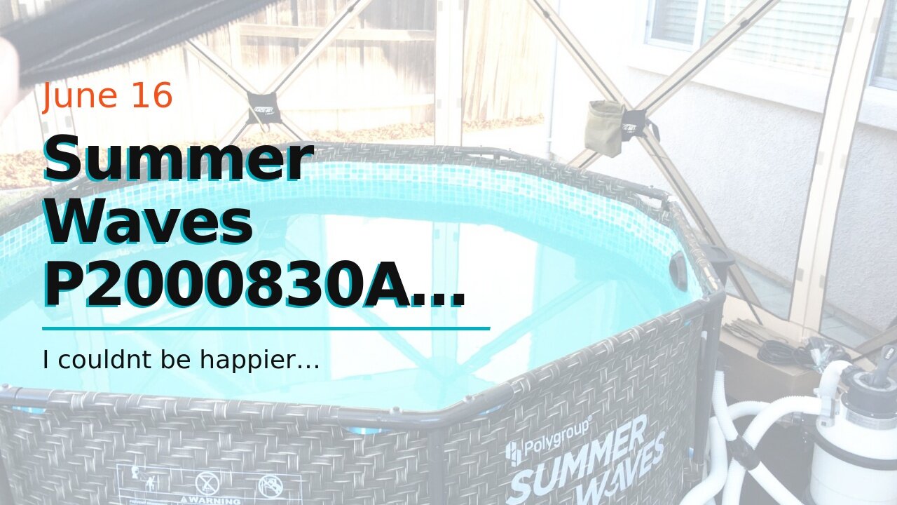 Summer Waves P2000830A Active 8ft x 30in Outdoor Round Frame Above Ground Swimming Pool Set wit...