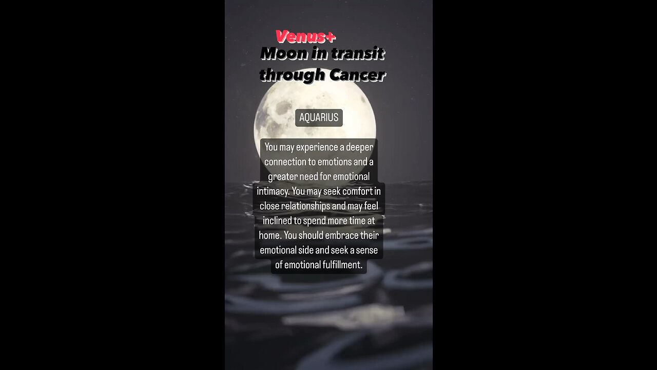 AQUARIUS♒️- Venus + Moon in Cancer transit #aquarius #transit #feelings #healing #tarotary