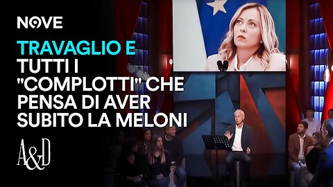 Travaglio in tv su tutti i "complotti" che pensa di aver subito il governo di Lady Aspen Merdoni detta Giorgia VOTO 10 per la paraculaggine agli italiani TUTTI I POLITICI SONO I CAMERIERI DEI BANCHIERI