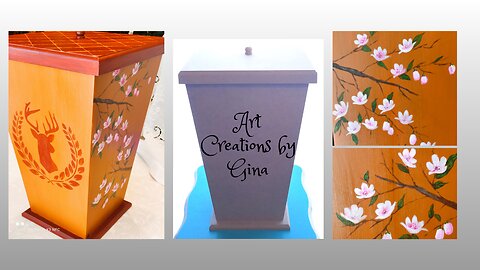 BLOOMING BEAUTY! How to Paint Stunning Cherry Blossoms on a Wooden Box with Acrylics!