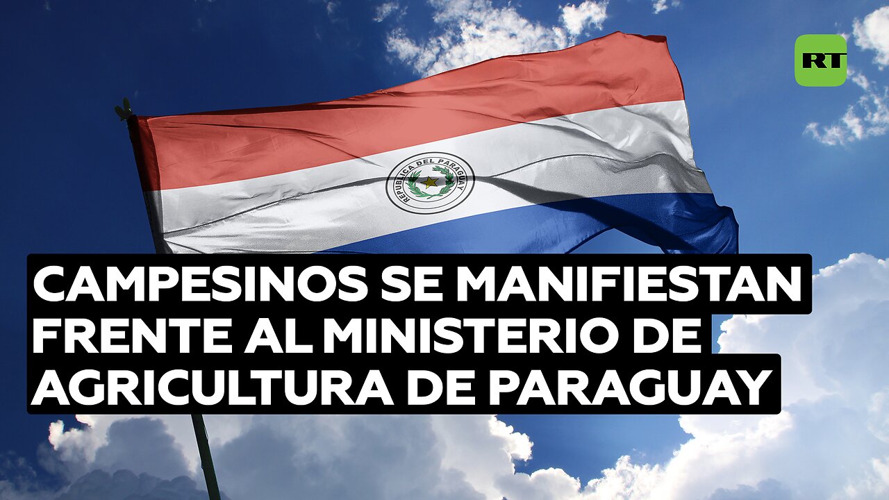 Campesinos se manifiestan frente al Ministerio de Agricultura de Paraguay