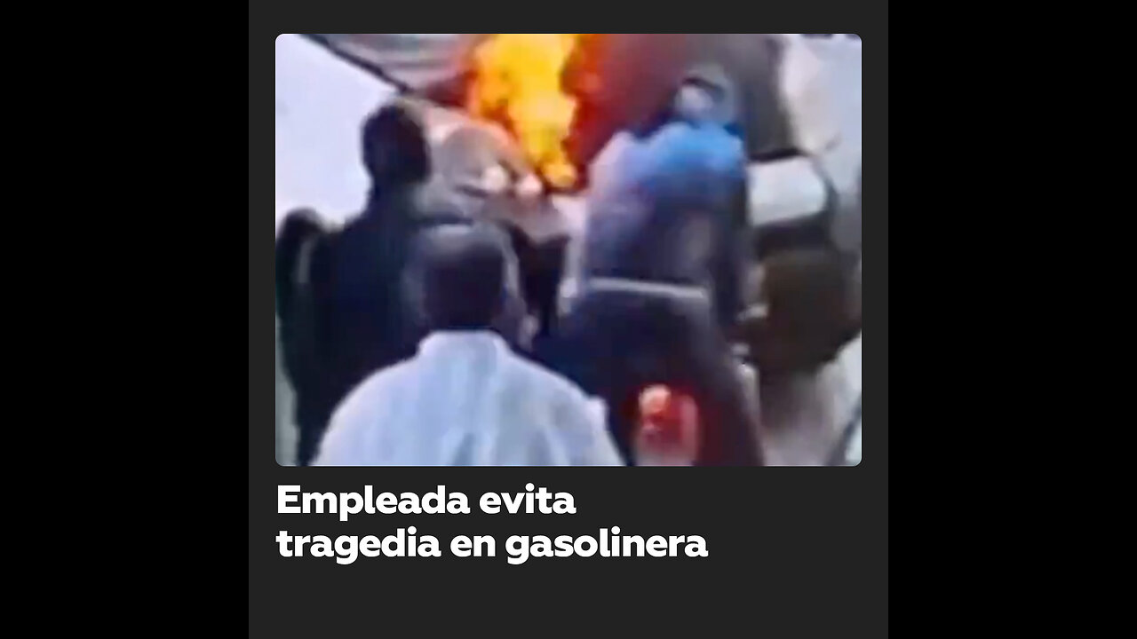 Empleada evita un incendio en una estación de servicio