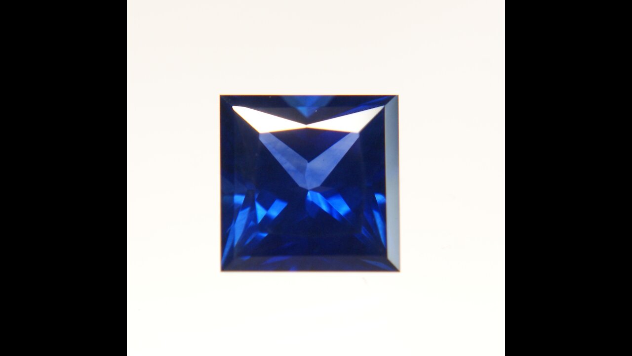 Hydrothermal Blue Sapphire Dark Kashmir Color Princess Cut