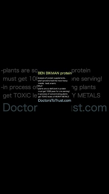 BEN BIKMAN. plant protein has heavy metals