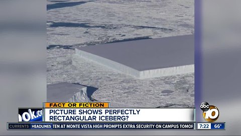 Perfectly rectangular iceberg?