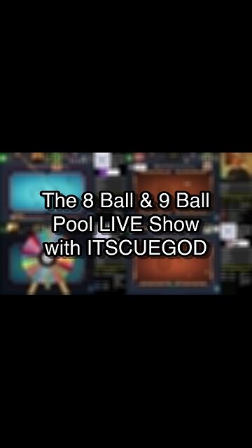 The 8 Ball & 9 Ball Pool LIVE Show with ITSCUEGOD