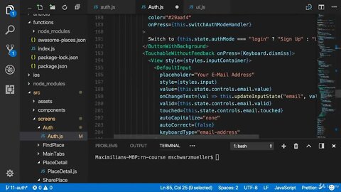 148 - Supporting Signup and Login | REACT NATIVE COURSE