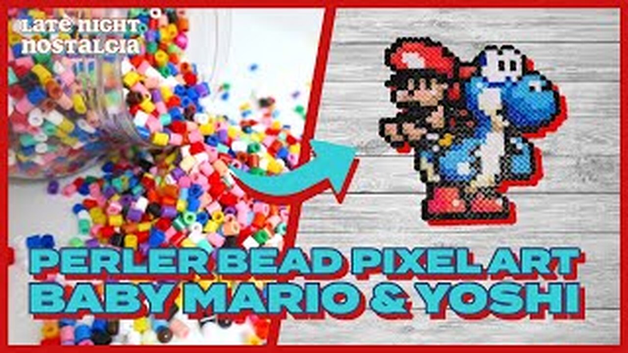 Yoshi & Baby Mario Perler | Retro Video Game Perler