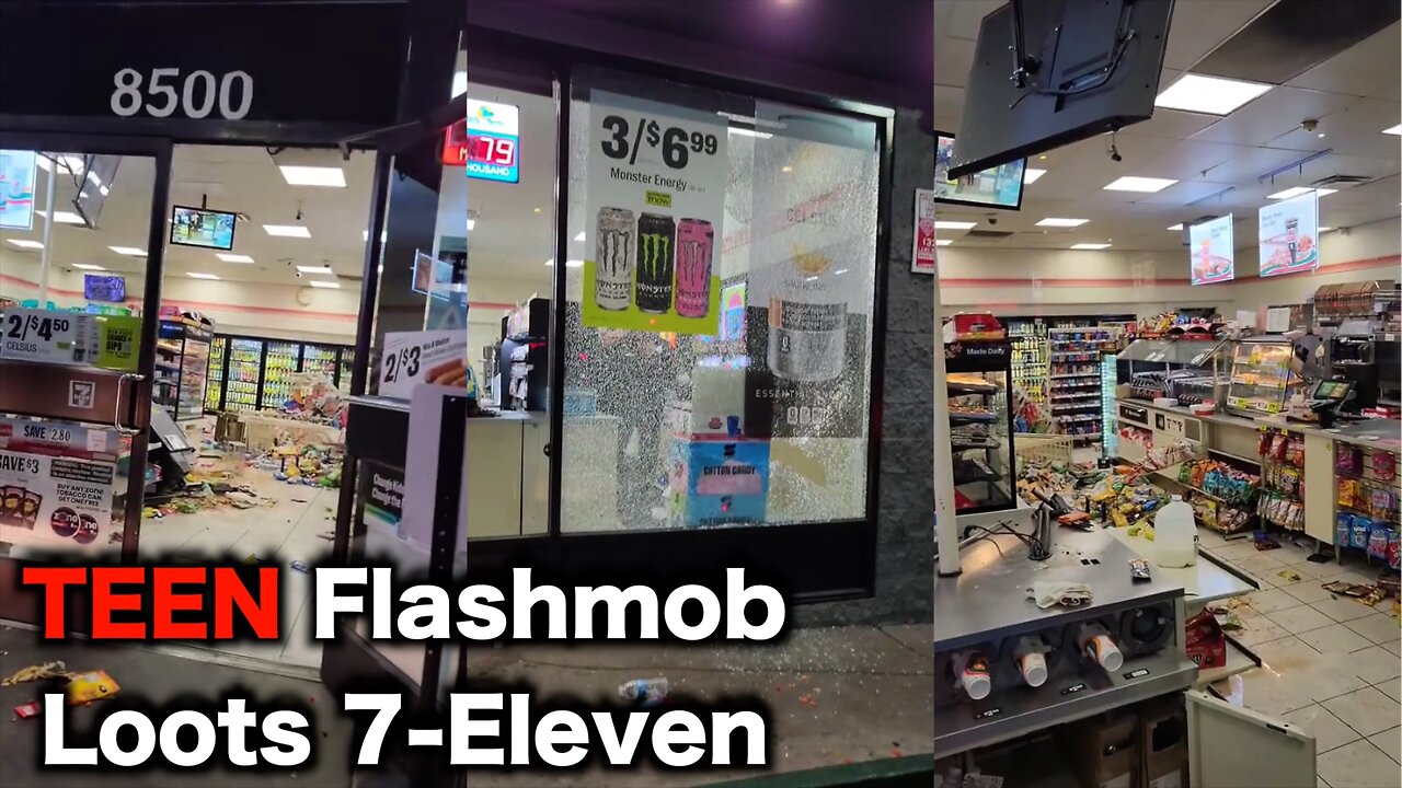 TEEN Flashmob DESTROYS 7-Eleven