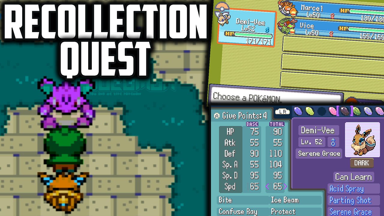 Pokemon Recollection Quest - GBA ROM Hack, you have to re-collect your team LOL??? Short Game but Fu