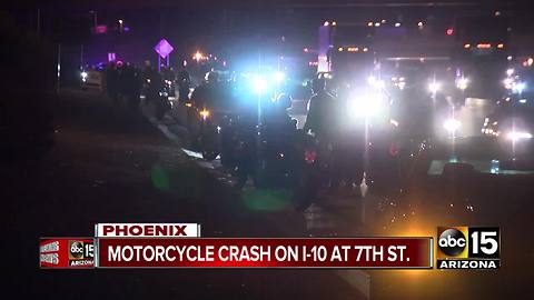 Motorcycle crash on I-10 near 7th Street