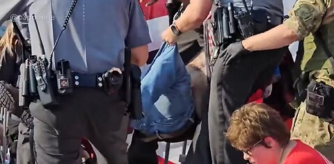 Guy who got shot at Trump rally. Something odd about this scene.