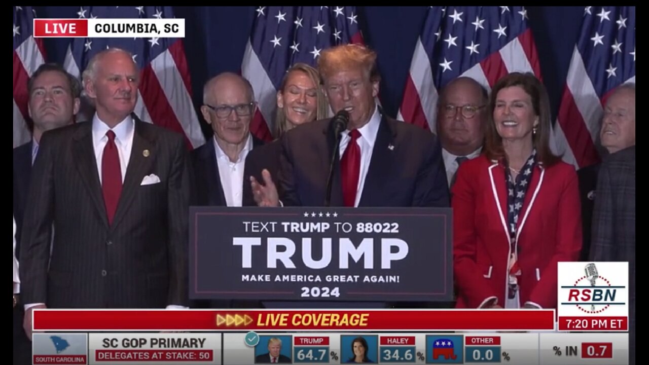 Trump speaks at the South Carolina GOP Primary Victory Party