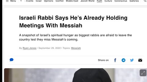 A Rabbi Claims He MET the MESSIAH! - 09/29/2022