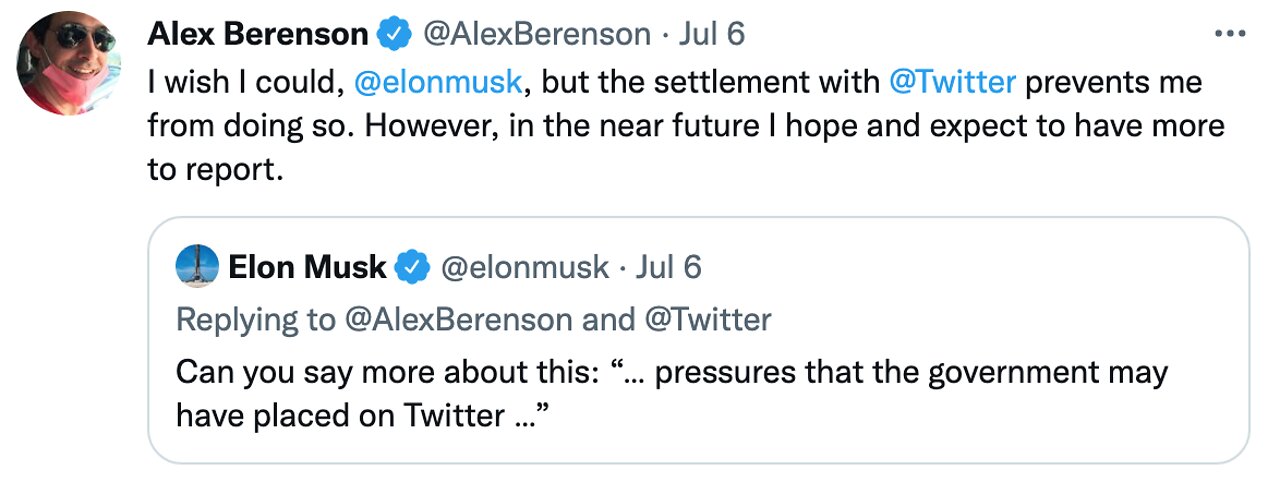 How Much Did the US Government Pressure Twitter to Ban Alex Berenson?