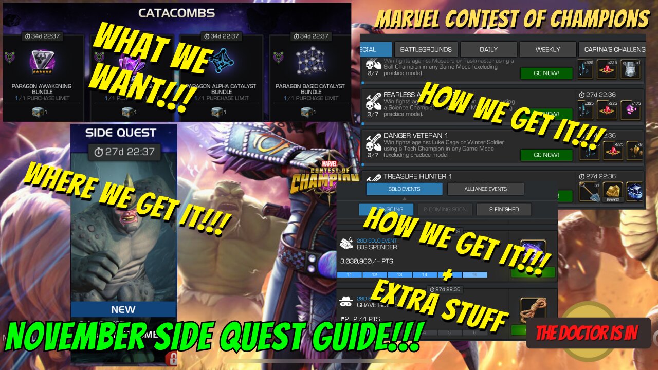 MCOC Dark Catacombs Week 1 Walkthrough and Side Quest Event Explanation