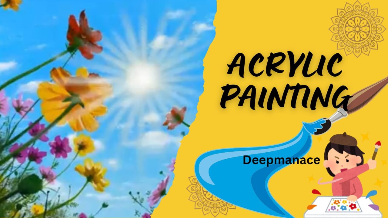 Spring Flower Painting Acrylic Painting / STEP by STEP