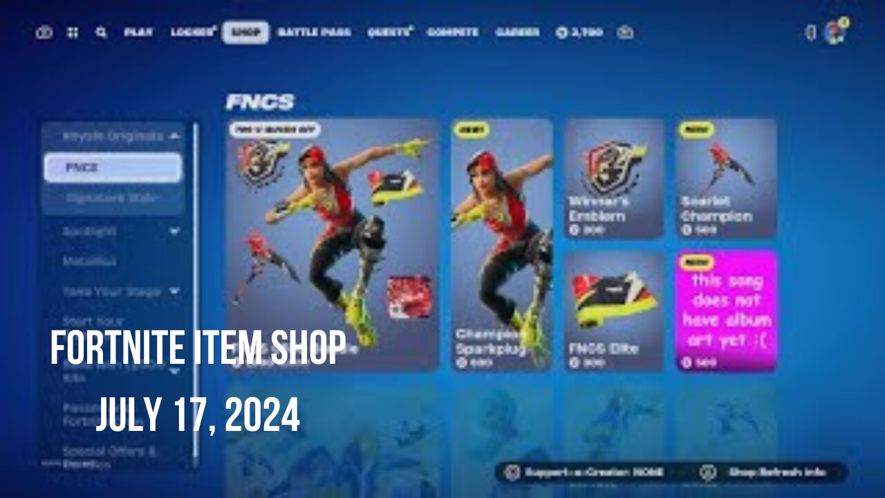 Fortnite Item Shop|July 17, 2024(*New* FNCS C5S3 Bundle)