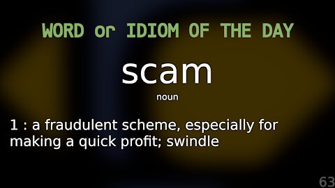 Word Of The Day 063 - Scam