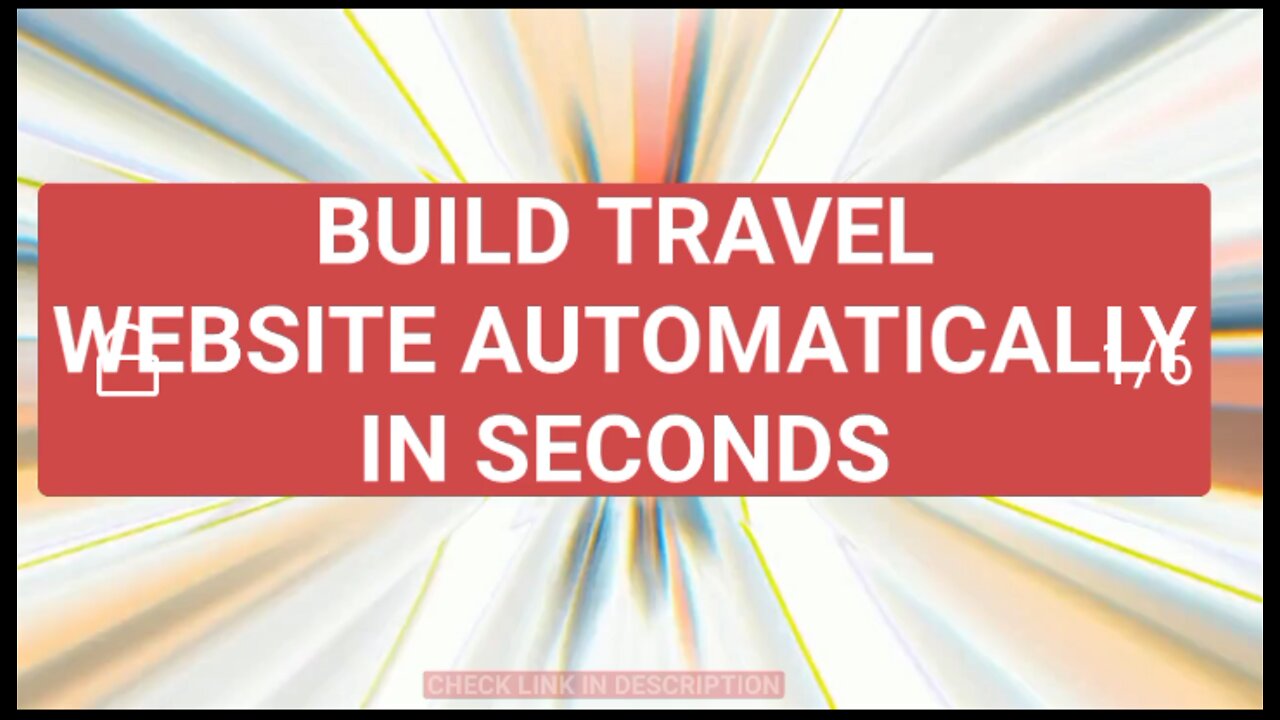 BUILD TRAVEL WEBSITE AUTOMATICALLY IN SECONDS