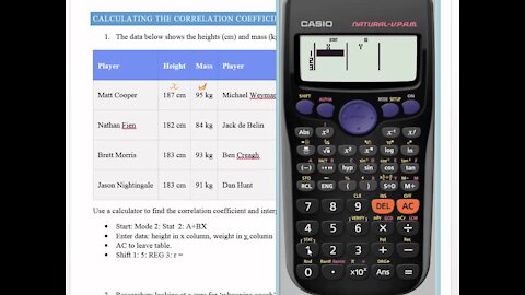 THE EQUATION METHOD OF CALCULATING CORRELATION COEFFICIENT USING SCIENTIFIC CALCULATOR