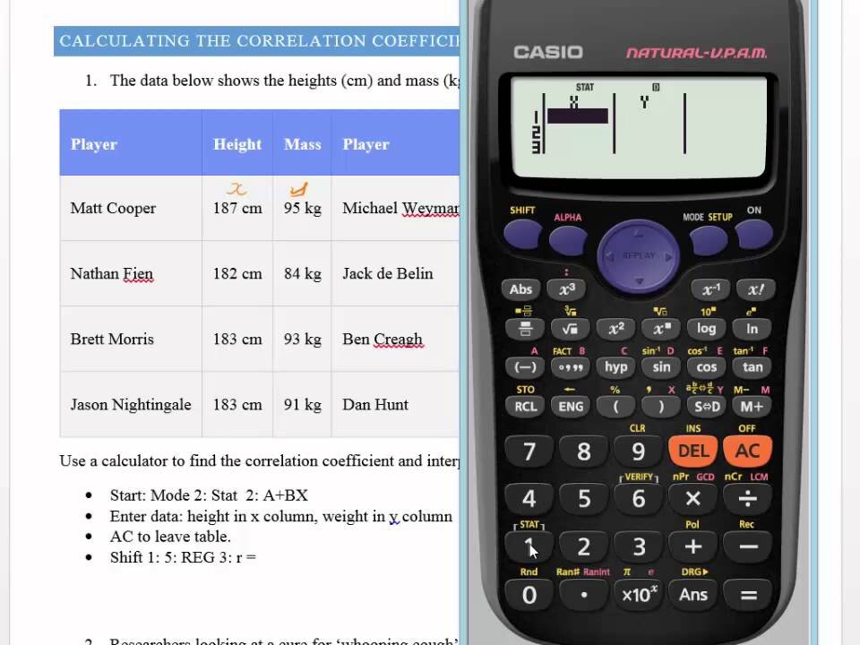 THE EQUATION METHOD OF CALCULATING CORRELATION COEFFICIENT USING SCIENTIFIC CALCULATOR