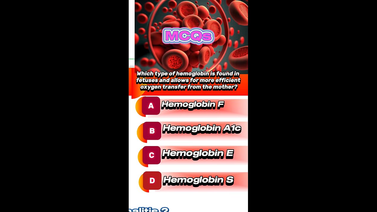 Hemoglobin mcqs #bloodparts #oxygencarry #nuetrients 🩸🅰️🅱️🆎🅾️