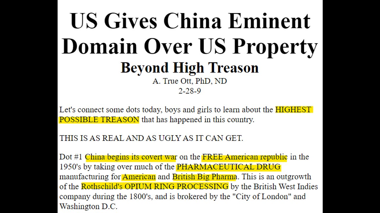 CHINA HAS CONTROL OF THE USA (WE WERE SOLD OUT)