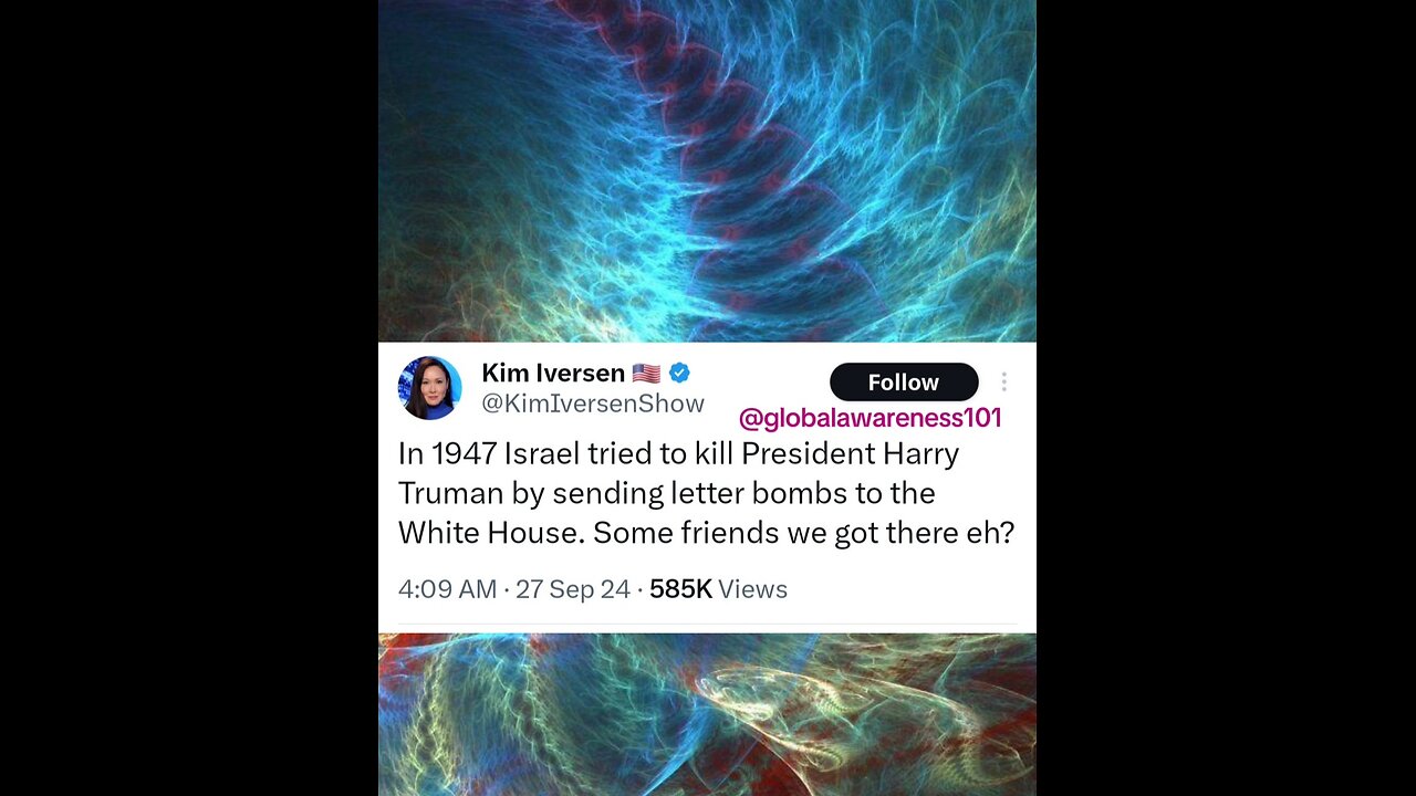 US president Truman sent letter bomb by Talmudic Jewish terror group.