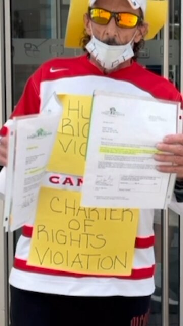 Protester leaves everyone confused