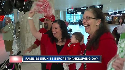 Mom and son reunite at Tampa International Airport for Thanksgiving holiday