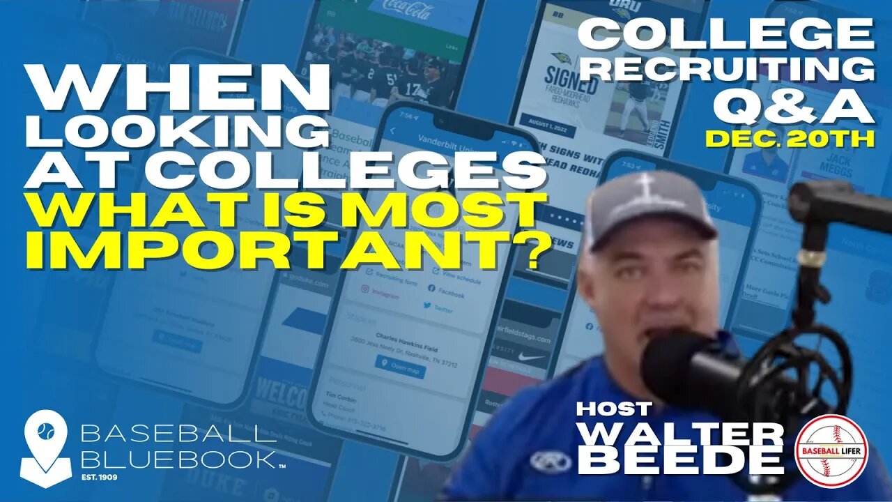 Tuesdays Q & A Dec 20 2022 - When looking at colleges what is most important?