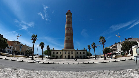 Walking down embankment of Gafanha da Nazaré, Aveiro, Portugal