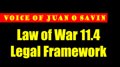 Juan O Savin Hints: Law of War 11.4 Legal Framework ~ Patriot Underground