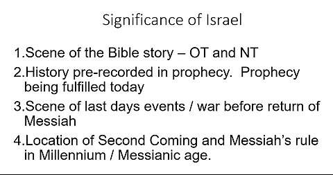 Middle East: The Biblical Background (prophetic eschatology)