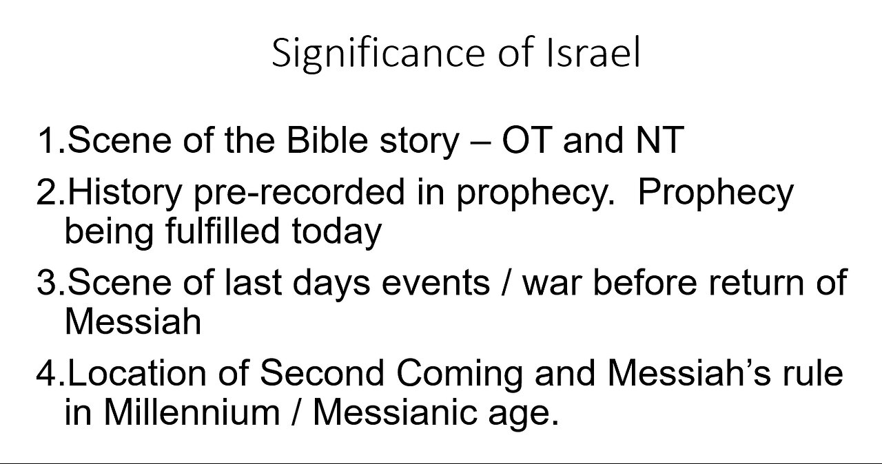 Middle East: The Biblical Background (prophetic eschatology)