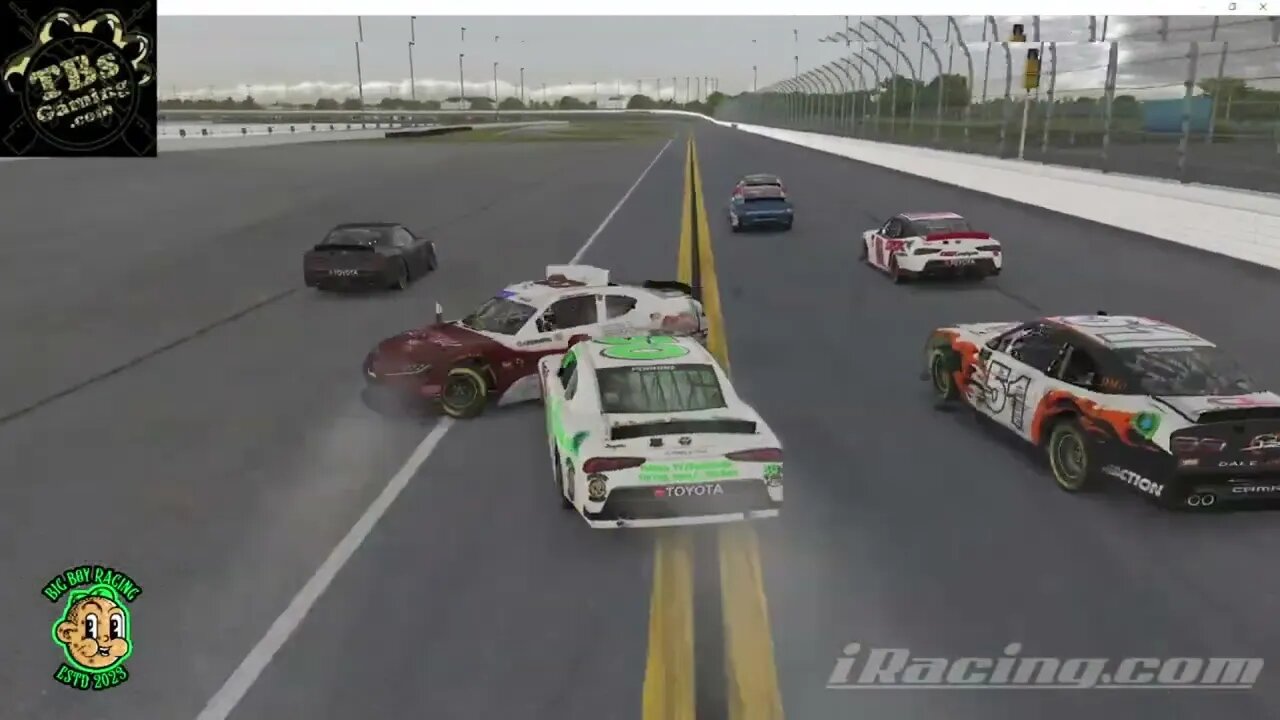 Wreck on final lap #iracing #simracing #crashes #bigboyracing #nascar