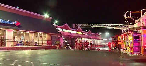 Crews respond to fire at business complex in east Las Vegas valley