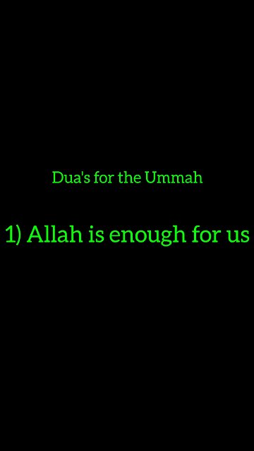 1) Allah is enough for us