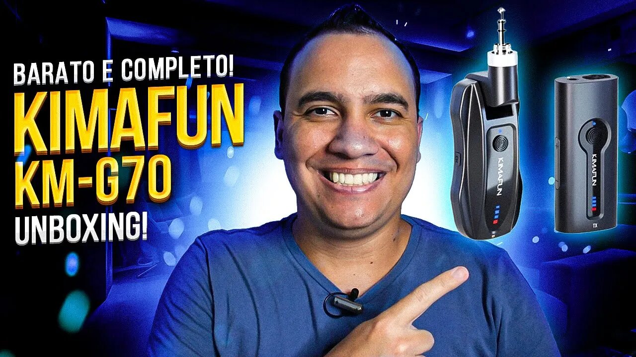 MICROFONE SEM FIO KIMAFUN KM-G70, COMPLETO E BARATO! Unboxing e testes