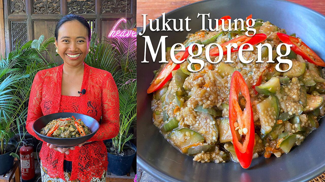 Jukut Tuung Megoreng, Stir Fry Apple Aubergine