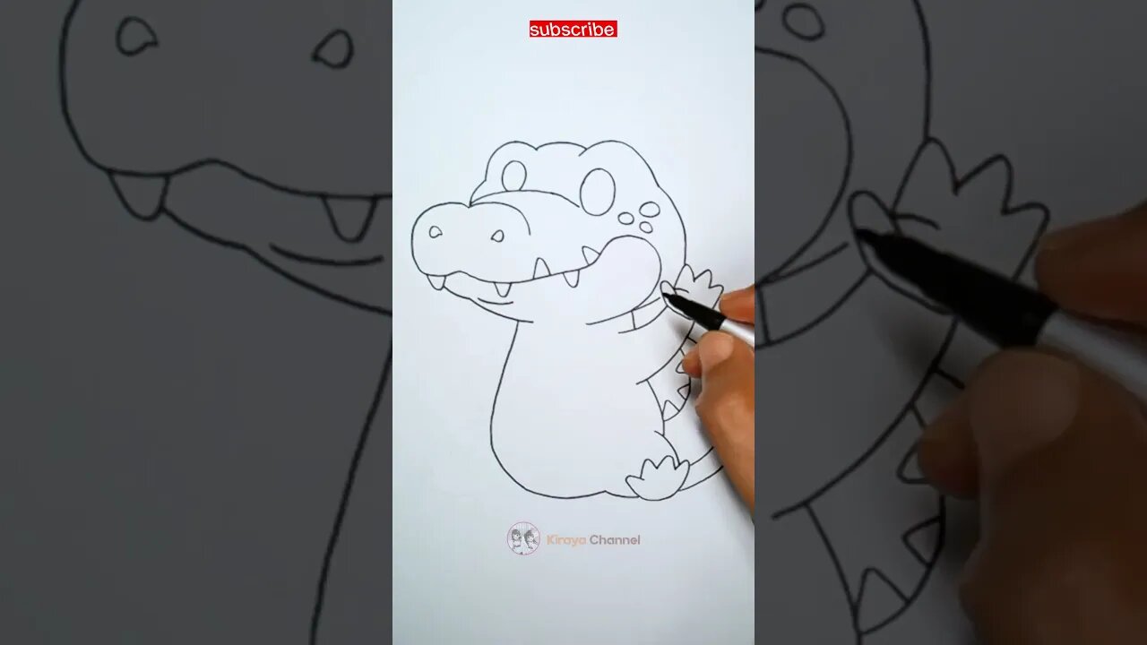 how to draw cute crocodile